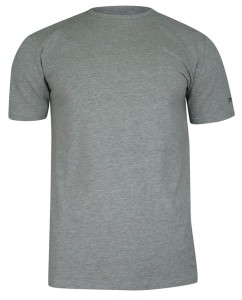 T-shirt Popielaty Gładki Bawełniany, Męski, Krótki Rękaw, U-neck -PAKO JEANS