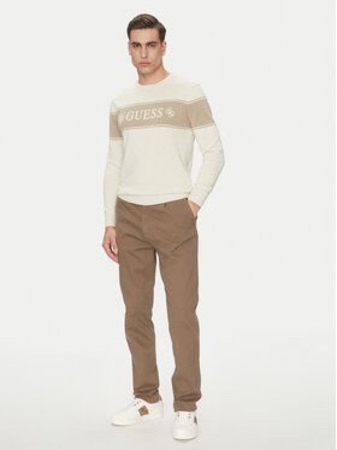 Guess Sweter M5GR05 Z3MI1 Beżowy Regular Fit