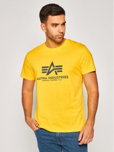 Alpha Industries T-Shirt Basic 100501 Żółty Regular Fit