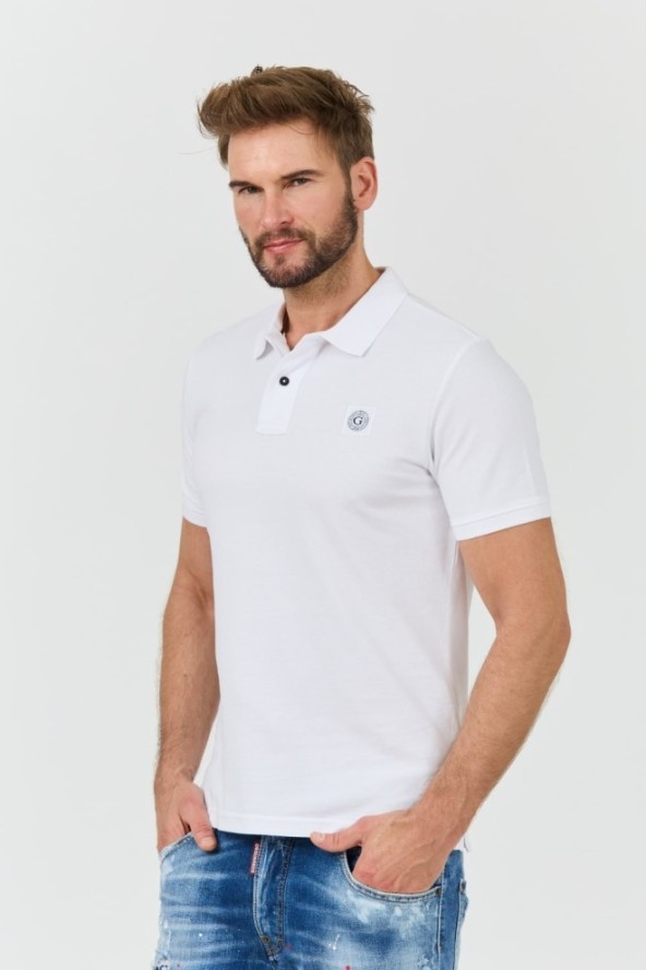 GUESS Białe polo Washed