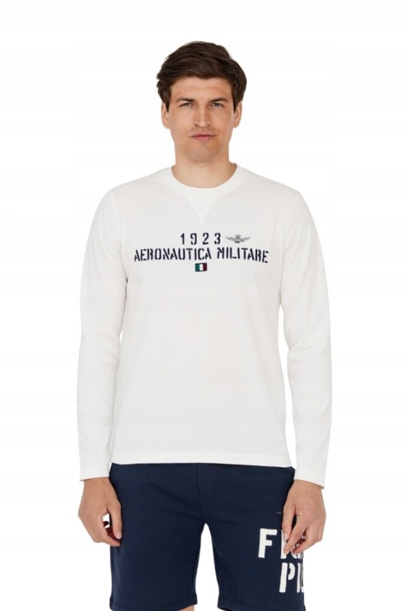 AERONAUTICA MILITARE Longsleeve biały męski