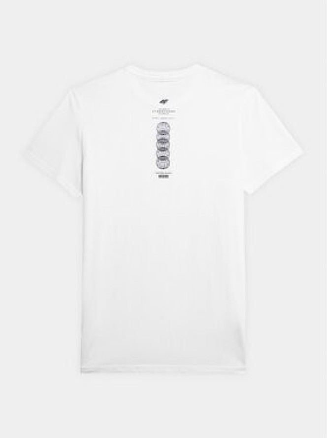 4F T-Shirt 4FAW23TTSHM0889 Biały Regular Fit