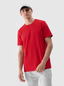 T-shirt z nadrukiem męski - czerwony