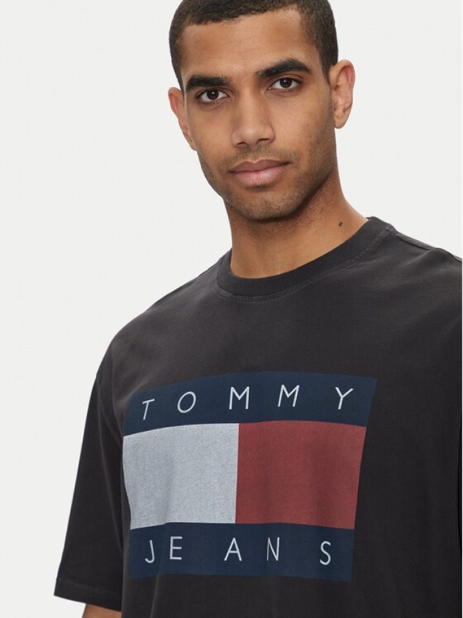 Tommy Jeans T-Shirt Big Flag DM0DM18547 Czarny Oversize