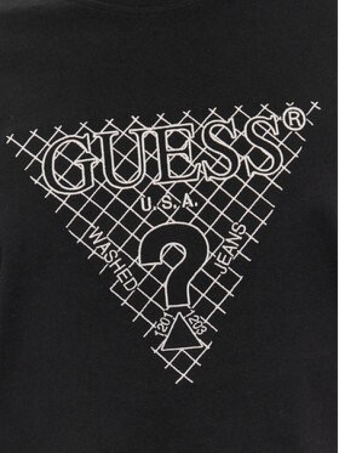 Guess T-Shirt Ss Cn Triangle Embro M4RI27 K8FQ4 Czarny Regular Fit